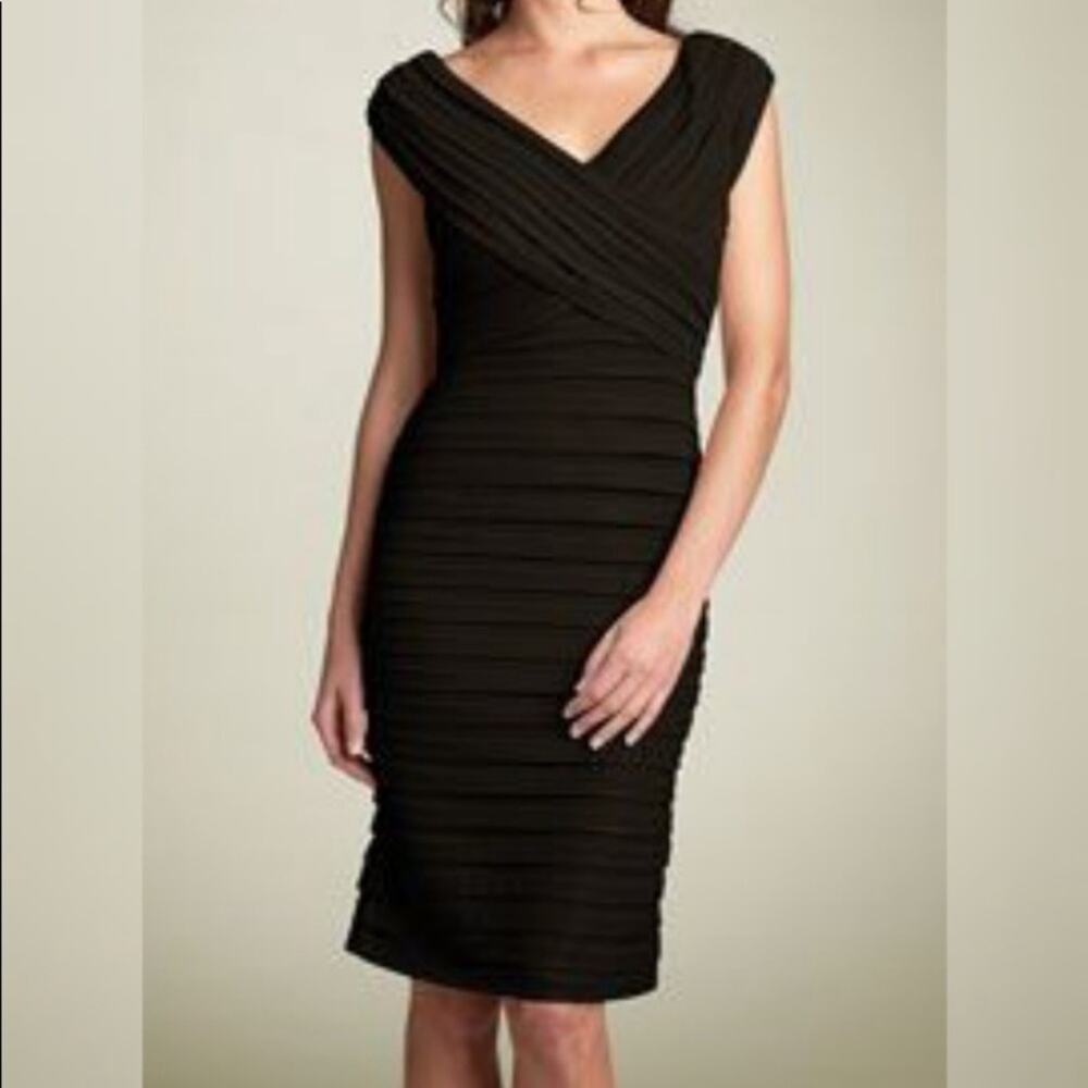Tadashi Shoji Tiered Black Sheath Evening Dress